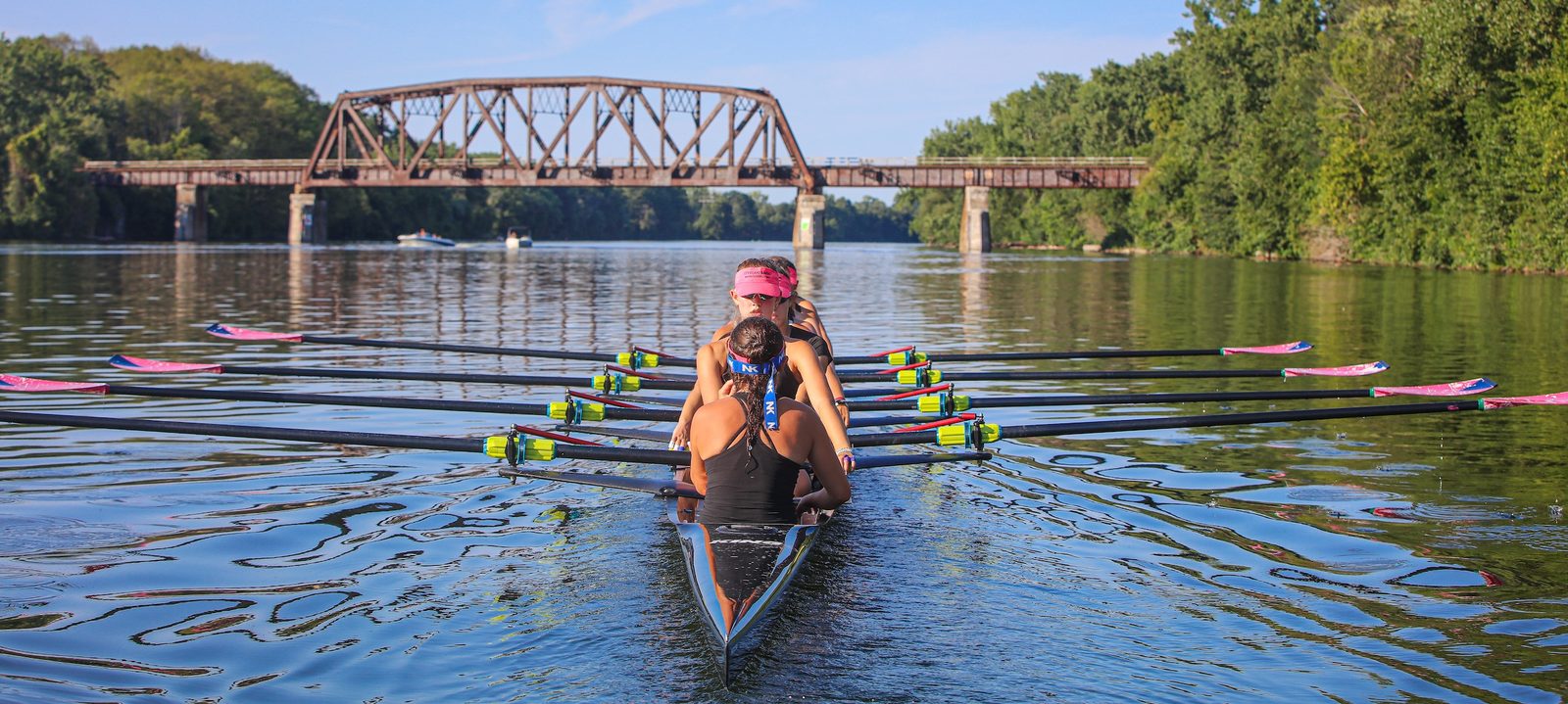 A quad at the catch below the railroad trestle